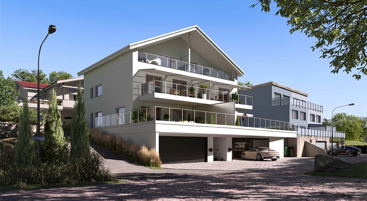 Neubauprojekt HÄRDLEN in Kloten: zwei Doppeleinfamilienhäuser an ruhiger Quartierlage